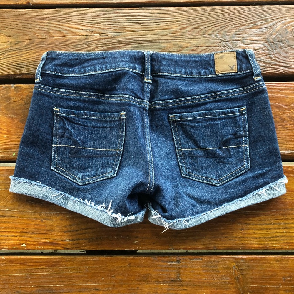 AEO Stretch Denim Raw Edge Hem Jean Shorts, 2 - Picture 2 of 8